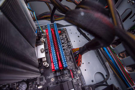 RAM in PC. Computer repair and PC improvement. components for the personal computer. computer system...
