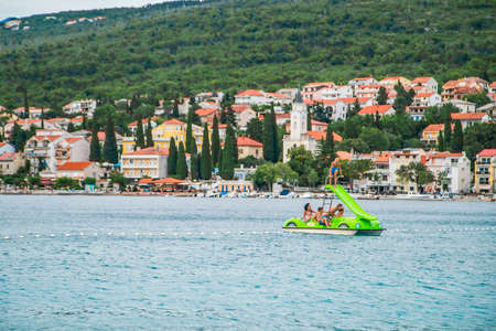 black motorcycle harley davidson .type of transport. Crikvenica. Croatia - July 2, 2020.のeditorial素材