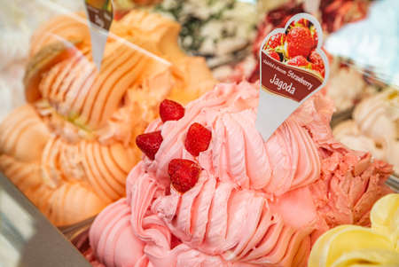 ice cream sold on the street. early summer.の写真素材