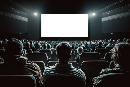 people are watching a movie in the cinema, generative aiの素材