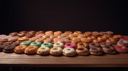 many donuts on the table. sweet foodの素材