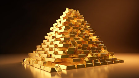 a pyramid of gold bars. concept of enrichment. wealthの素材