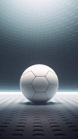 soccer ball on the field on the stadium background. game start. generative aiの素材