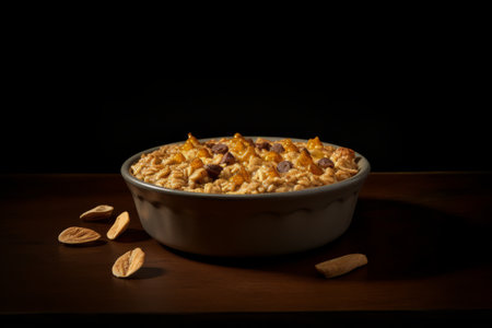 oatmeal baked with fruit. Oatmeal fruit pie. generative ai.の素材