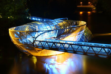 Artificial floating platform in Graz Austriaの写真素材