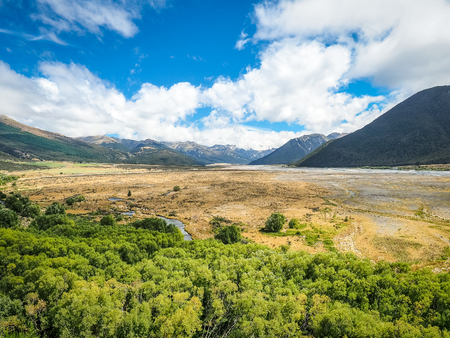 Road trip in the Arthur's Pass National Park. (South Island, New Zealand)の写真素材
