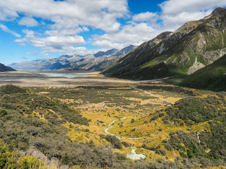 Aoraki / Mount Cook Village in the Mt Cook National Park. (New Zealand)