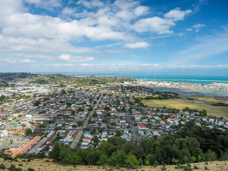 Aerial view from the Center of New Zealand, Nelson.の写真素材