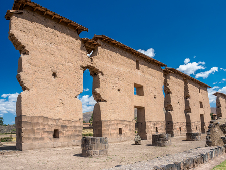 Temple of Raqchi (Wiracocha), an Inca archaeological site located between Cusco and Puno.の写真素材