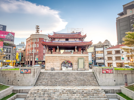 Hsinchu, Taiwan - Jul 19, 2018: Yin Hsi East Gate, the most important historic building in Hsinchu City.のeditorial素材