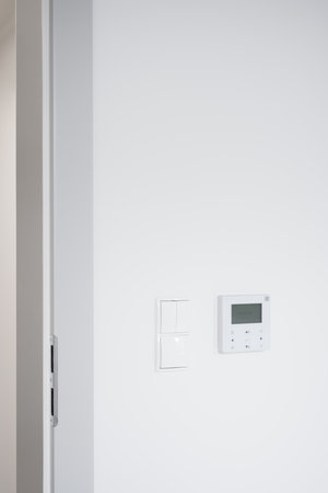Modern Door Frame with Light Switch and Control Panel
