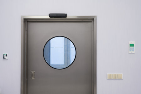 Modern Medical Stainless Steel Door with Window and Control Panel
