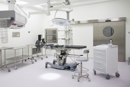 Brand new operating room, operating room. Full medical equipment in hospital/clinic.の写真素材