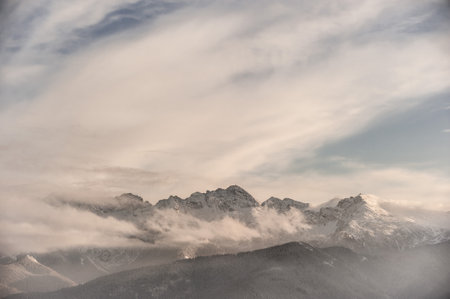 Snowy Mountains with Cloudy Sky - Zakopane Tatra Mountains