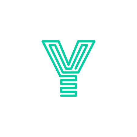 Modern Vector Logo Of The Letter Y One Lineのイラスト素材