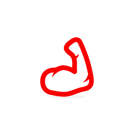 Vector Logo Fitness Arm Icon. Strong Muscled bicep.のイラスト素材
