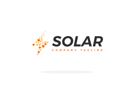Yellow Orange Solar Panel Logo Vector In Shape Energy Power Iconのイラスト素材