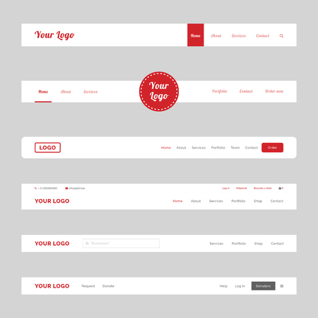 Clean Website Header Banner Design Vectorのイラスト素材
