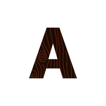 Wooden Vector Logo Letter A. A Letter Design Vectorのイラスト素材