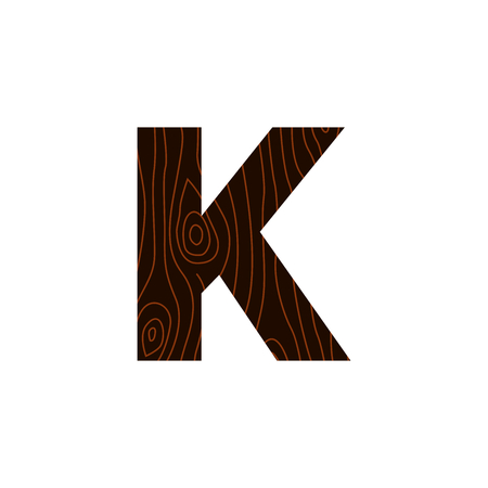 Wooden Vector Logo Letter K. K Letter Design Vectorのイラスト素材
