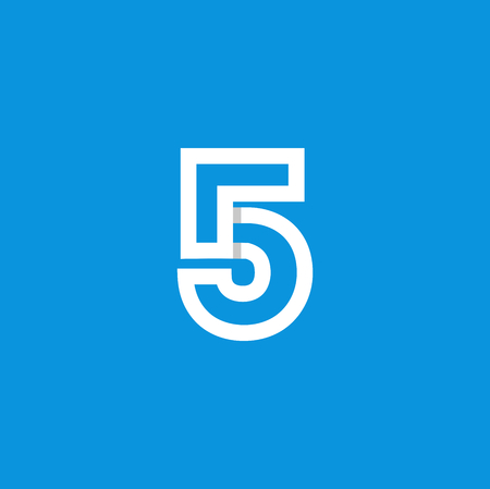 Modern Vector Logo Number 5. 5 Number Design Vector