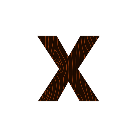 Wooden Vector Logo Letter X. X Letter Design Vectorのイラスト素材