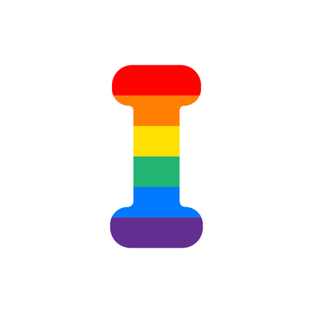 Rainbow Vector Logo Letter I. I Letter Design Vectorのイラスト素材