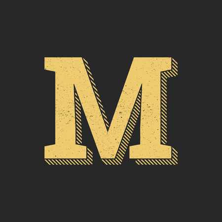 Vintage Vector Logo Letter M. M Letter Design Vectorのイラスト素材