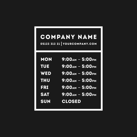 Transparent Vector Opening Time Hours Window Sticker Retailのイラスト素材