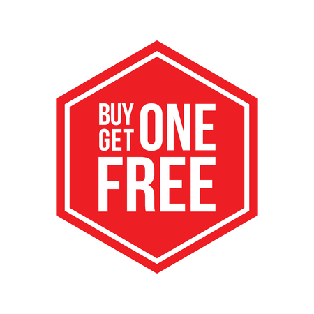 Red Shop Vector Sign For A Buy One Get One Free Off Clearanceのイラスト素材