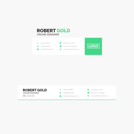 Vector Illustration Of Corporate Email Signature Designのイラスト素材