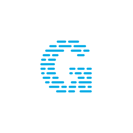Striped Vector Logo Letter G. G Letter Design Vectorのイラスト素材
