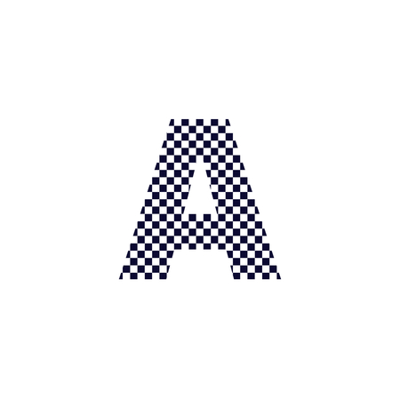 A Checker Pattern Letter Logo Design. Black And White Checkered Logo Letter Icon Vector Design.のイラスト素材