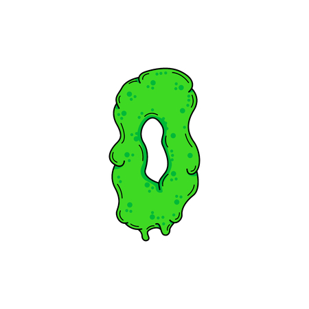 Slimy Vector Logo Letter O. Slime Snot O Letter Design Vector Illustrationのイラスト素材