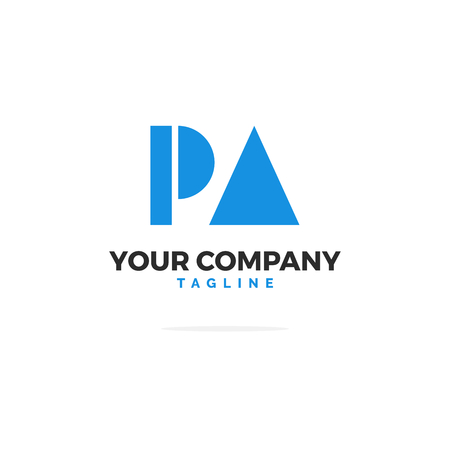 Blue P A Vector Logo. Shapes Logo Illustration.のイラスト素材