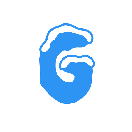 Snow and Ice Vector Logo Letter G. G Letter Design Vectorのイラスト素材
