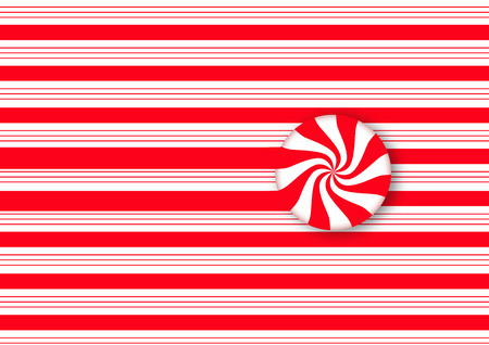 Candy striped design with swirling red and white peppermint hard candy illustrates the Christmas holiday theme. Background image. This is an illustration.の写真素材