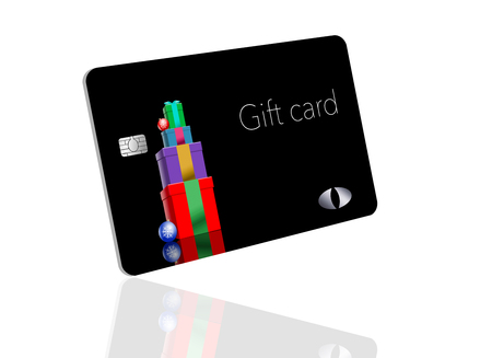 This is a holiday season gift card with a Christmas, winter, design. It is a pre-paid card that can be given as a gift.  It is an illustration.の写真素材