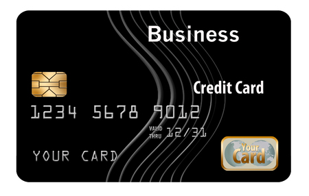 Here is a generic, mock business credit card isolated on a white background.の写真素材