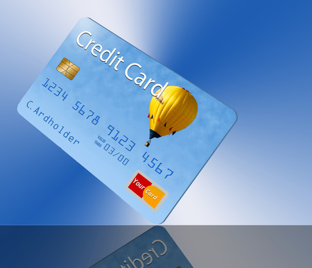 Here is a generic, mock (safe to publish) credit card. This is an illustration.の写真素材