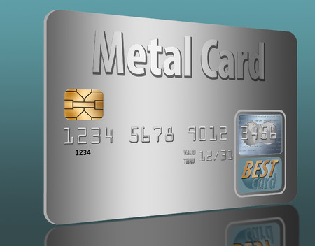 Foto de Here is a metal credit card that is mock, generic. - Imagen libre de derechos