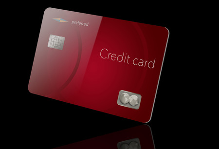 Here is a credit card with a contemporary design that is isolated on the background. This is an illustration of a mock credit card.の写真素材