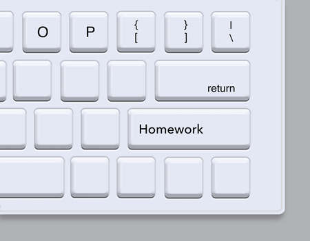 Remote learning is now common and here a studentâ€™s keyboard shows the word...