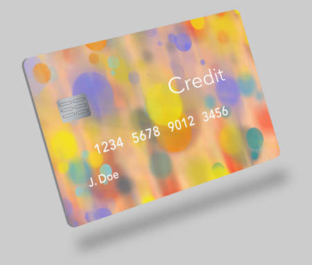 Here is a generic mock credit card or debit card. This is a 3-d illustration and a modern design for 2022.の写真素材