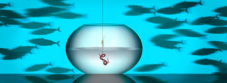 This worm on a hook in a fishbowl is a metaphor for a business that is not accessible to its...