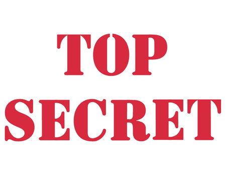 Top Secret is spelled in stencil type on a 3-d illustrationの写真素材