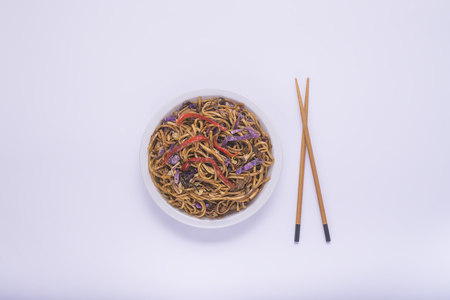 chop suey dish isolatedの写真素材