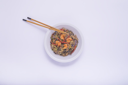 chop suey dish isolatedの写真素材