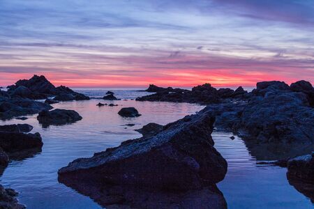 Evening at Sardinia Beachの写真素材