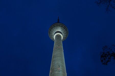 Berlin TV Tower at Nightのeditorial素材